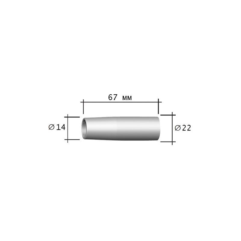 Сопло газовое круто коническое ф 14,0/67,0 мм, BINZEL