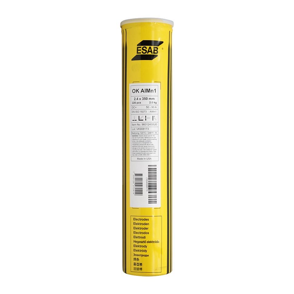 Электроды ESAB OK AlMn1 ф 2,4 мм, пачка 2,0 кг (OK 96.20, пост. ток,солевое, алюм.)