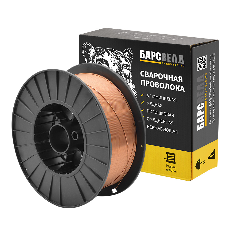 Проволока омеднен. БАРСВЕЛД ER-80-G ф 1,2 мм (кассета 15 кг)